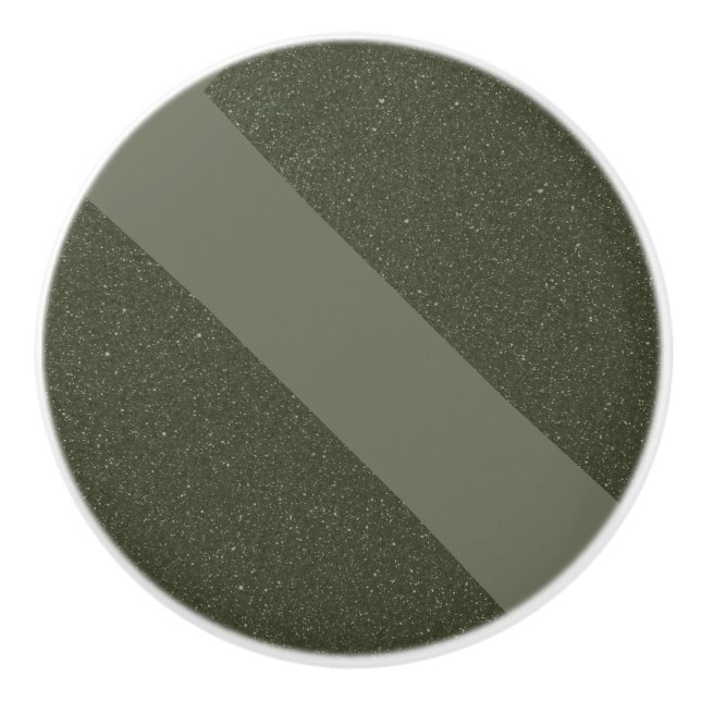 Diagonal Moss Grönt Ceramic Knob - Anpassade Knopp (Framsidan)