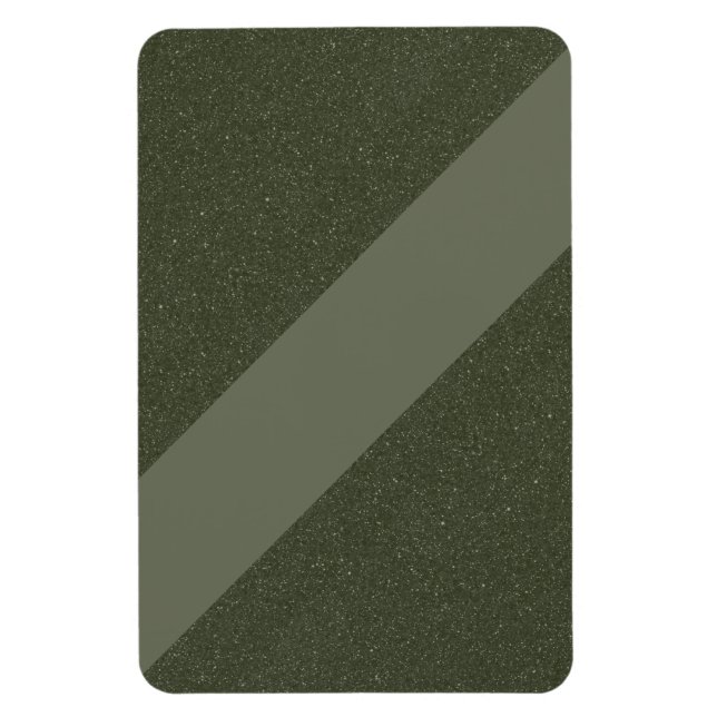 Diagonal Mossgrön Modern Magnet – Anpassningsbar (Vertikal)