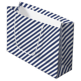Diagonal navy blue and white stripes pattern