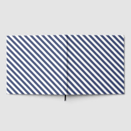 Diagonal navy blue and white stripes pattern gästböcker