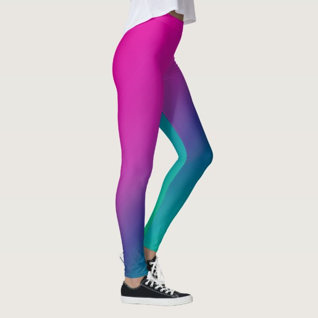 Diagonal Ombre Rosa Leggings (Höger)