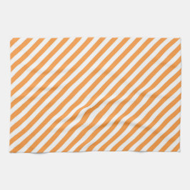 Diagonal orange and white stripes pattern kökshandduk