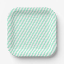 Diagonal Pastel Mint Grönt Rand Sommarstripe