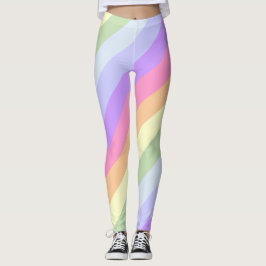 Diagonal Pastel Rainbow Rand Leggings