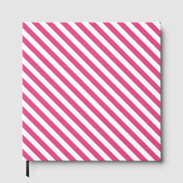 Diagonal pink and white stripes pattern gästböcker