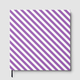 Diagonal purple and white stripes pattern gästböcker