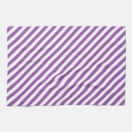 Diagonal purple and white stripes pattern kökshandduk