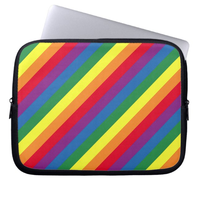 Diagonal Rainbow Mönster Laptop Fodral (Framsidan)