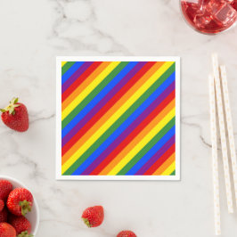 Diagonal Rainbow Rand Mönster HBT Pride Party Pappersservett