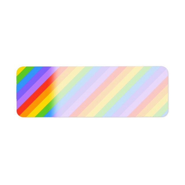 Diagonal Rainbow Rand Mönster. Returadress Etikett (Framsidan)
