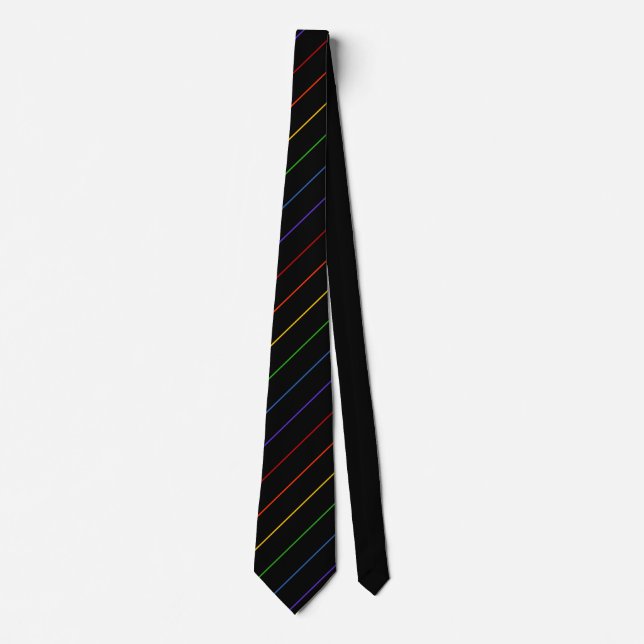 Diagonal Rainbow Thin Rand Black Slips (Framsida)