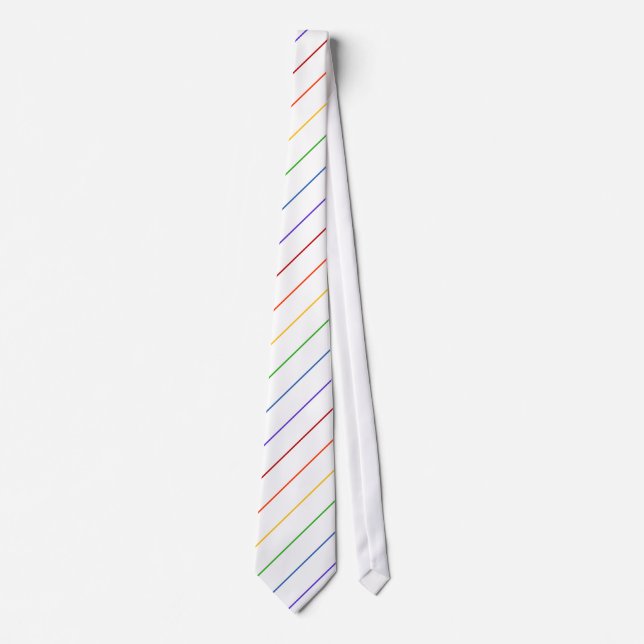 Diagonal Rainbow Thin Rand White Slips (Framsida)