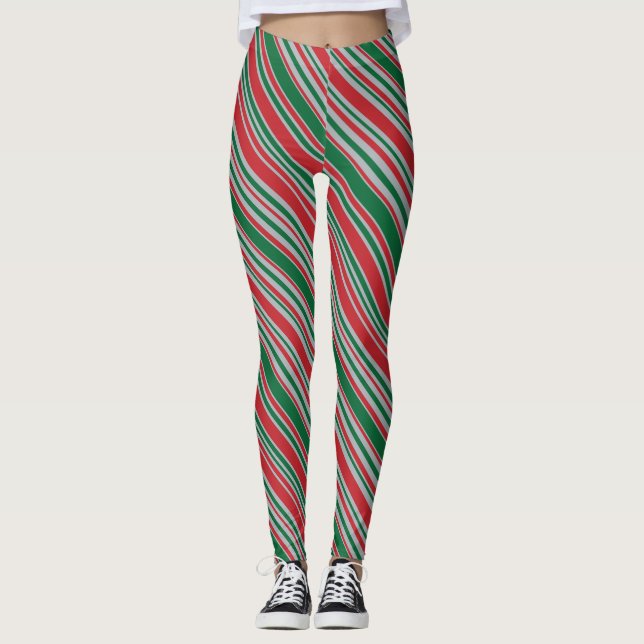 Diagonal rand-bakgrund leggings (Framsida)