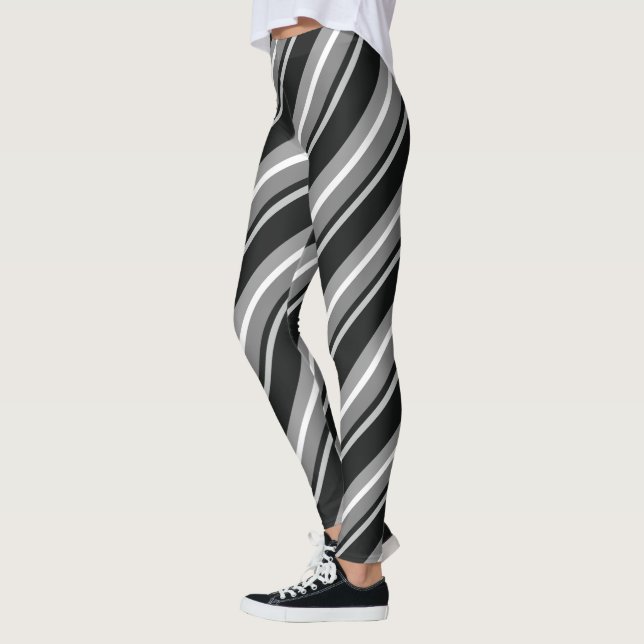 Diagonal Rand Black Leggings (Vänster)