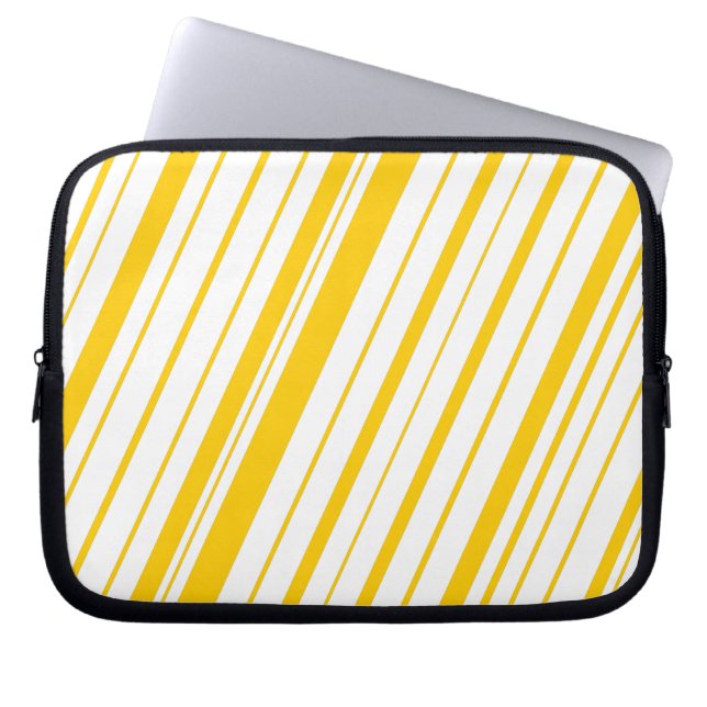 Diagonal Rand ~ Guld Laptop Sleeve (Framsidan)