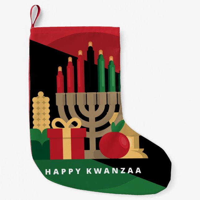 diagonal rand Lycklig Kwanzaa-bestånd Liten Julstrumpa (Framsidan)