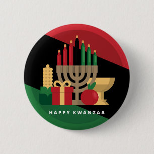 diagonal rand Lycklig Kwanzaa Knapp