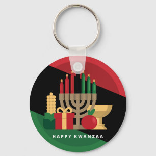 diagonal rand Lycklig Kwanzaa Nyckelring