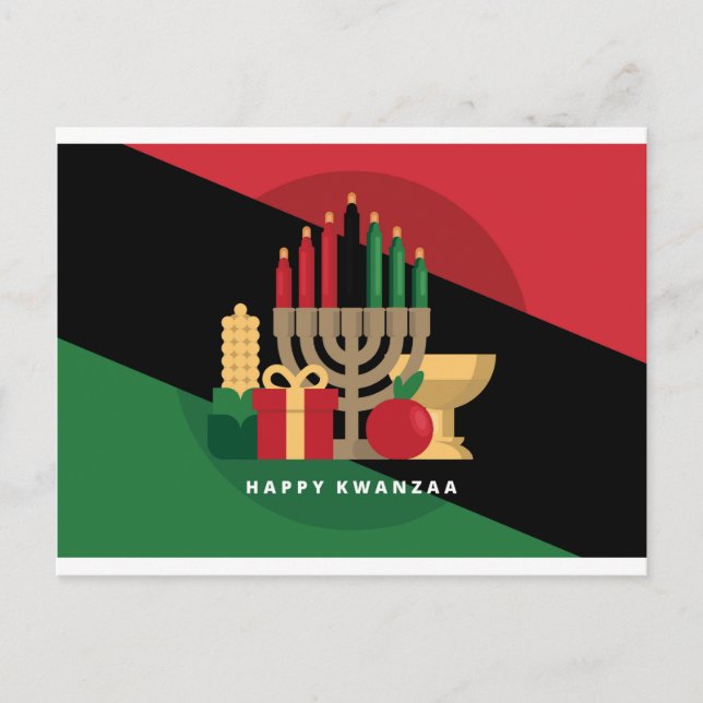 diagonal rand Lycklig Kwanzaa Vykort (Framsida)