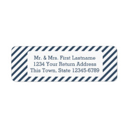 Diagonal Rand marinblå Returadress Etikett