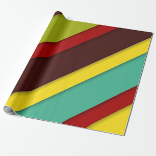 Diagonal Rand med flera Färgader Presentpapper