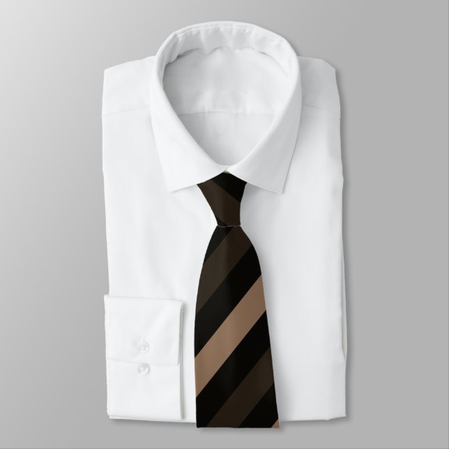 Diagonal Rand Mönster i Black, Coffee Brown, an Slips (Bunden)
