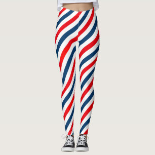 Diagonal Rand Mönster tricolor Leggings