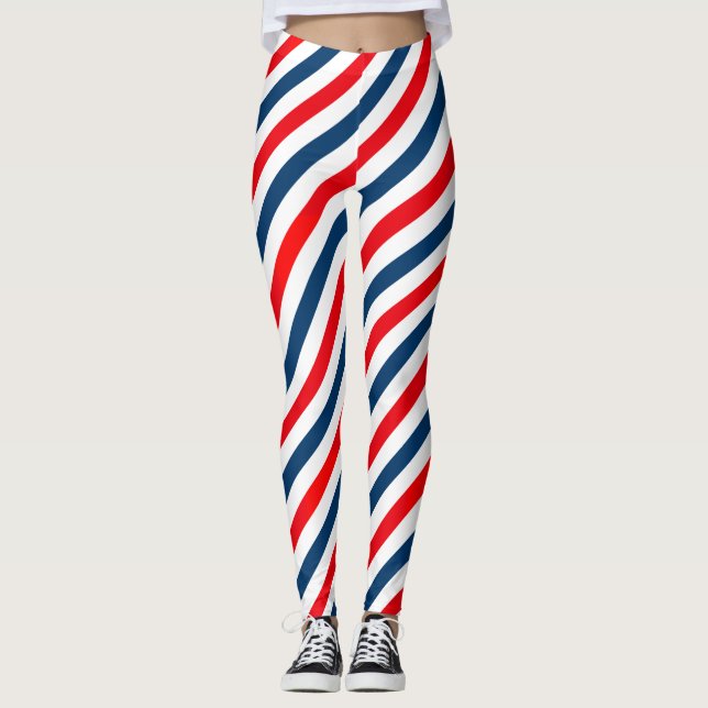 Diagonal Rand Mönster tricolor Leggings (Framsida)