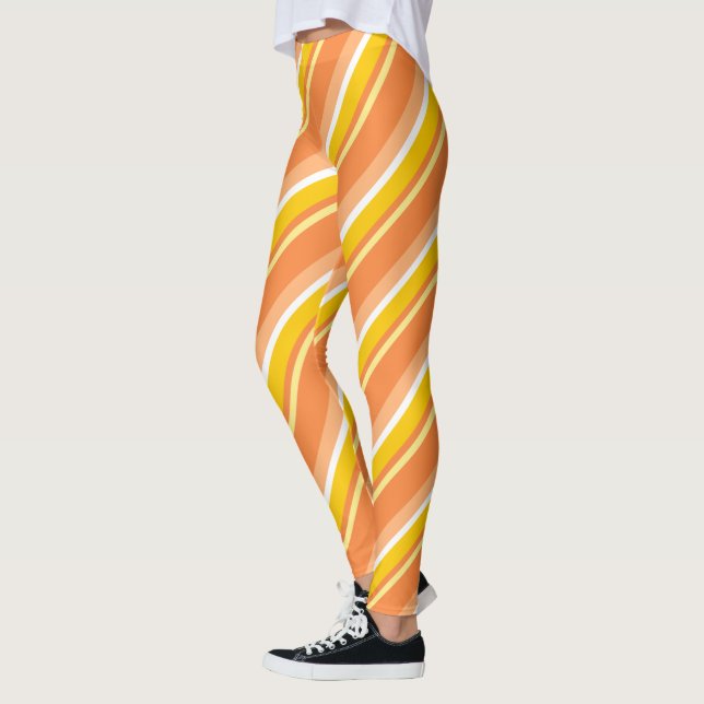 Diagonal Rand Orange Leggings (Vänster)