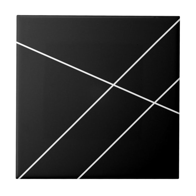 Diagonal Rand på svartvitt Kakelplatta (Framsidan)