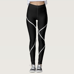 Diagonal Rand på svartvitt Leggings