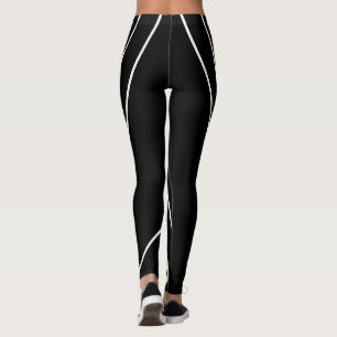 Diagonal Rand på svartvitt Leggings