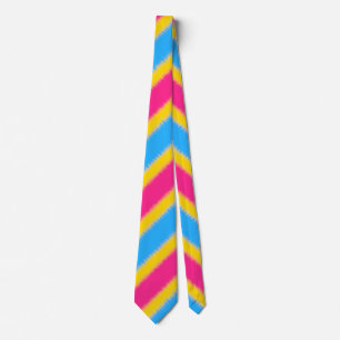 Diagonal Rand Pansexual Flagga Neck Tie Slips