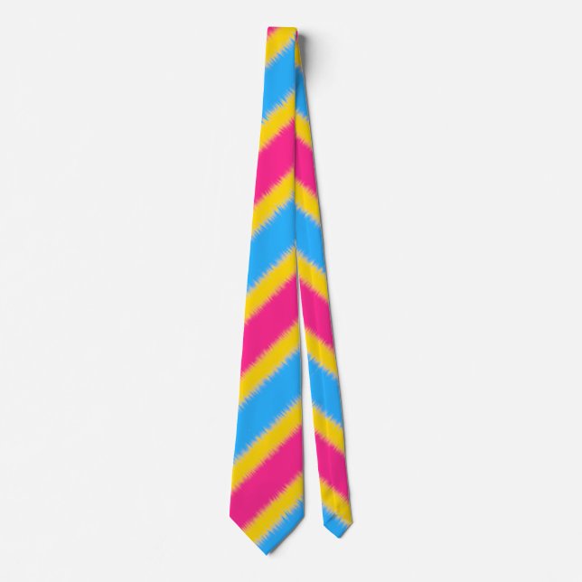 Diagonal Rand Pansexual Flagga Neck Tie Slips (Framsida)