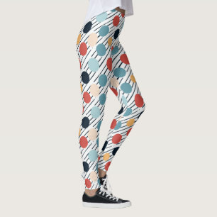Diagonal Rand Polka dots skiss Leggings