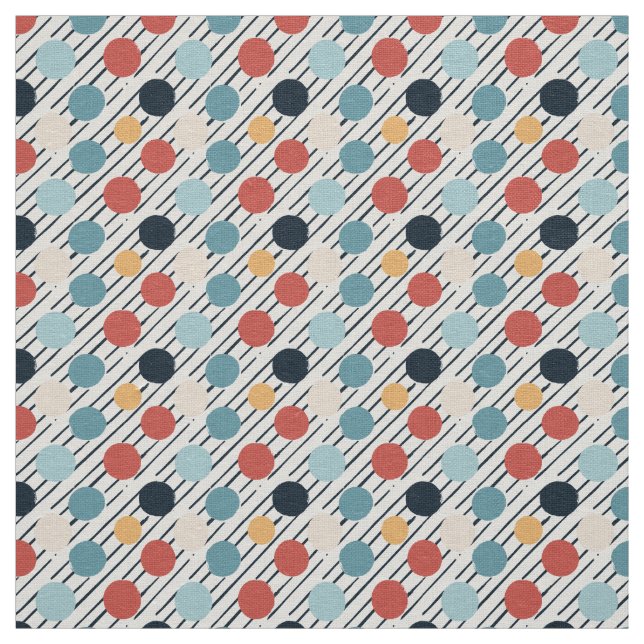 Diagonal Rand Polka dots skiss Tyg (Prov)