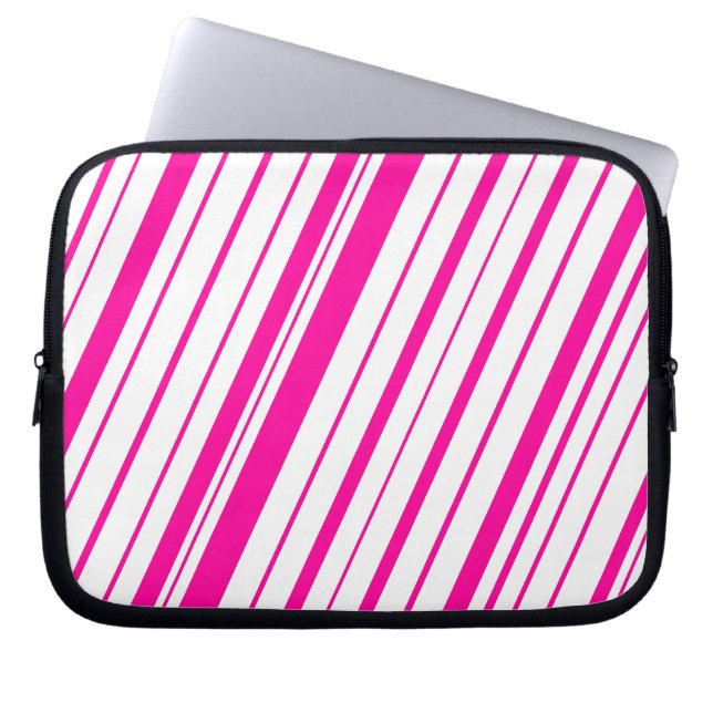 Diagonal Rand ~ Shock rosa Laptop Sleeve (Framsidan)