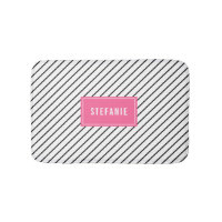 Diagonal Rand Shock rosa Personlig Bath Mat
