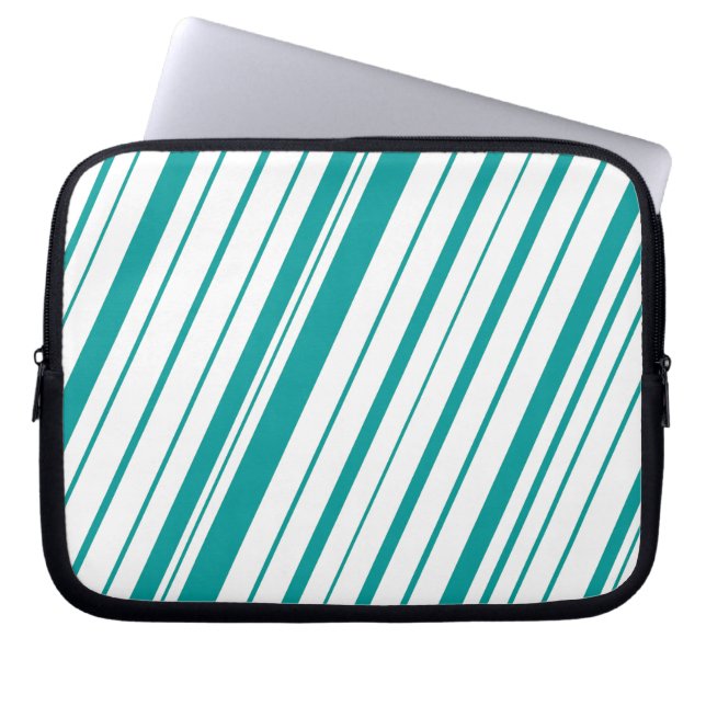 Diagonal Rand ~ Teal Laptop Sleeve (Framsidan)