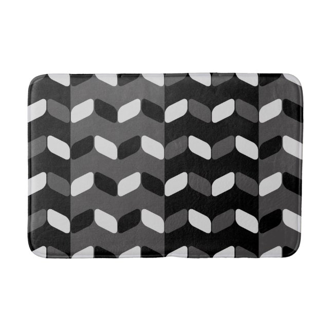 Diagonal Rectangles Black Dark Gray Badrumsmatta (Framsidan)