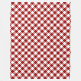Diagonal Red and White Gingham Play Fleecefilt