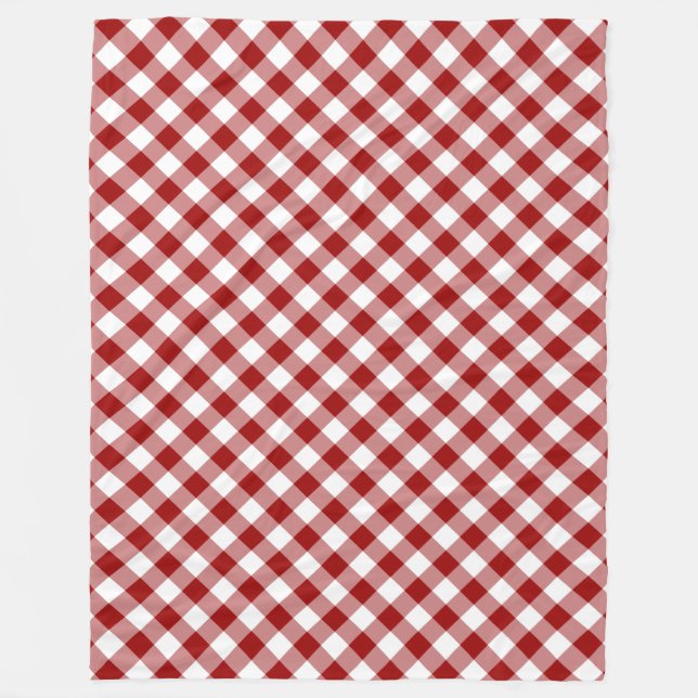 Diagonal Red and White Gingham Play Fleecefilt (Framsidan)