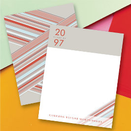 Diagonal Red Ribbon Pin Rand Preppy Studenten Tack Kort