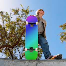 Diagonal regnbåge - blå till Grönt Old School Skateboard Bräda 21,6 Cm