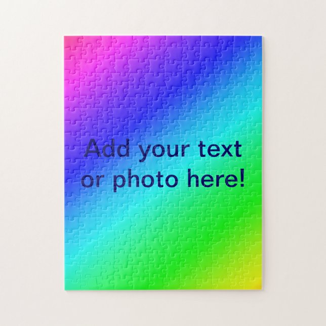 Diagonal regnbåge - blå till Grönt Pussel (Vertikal)