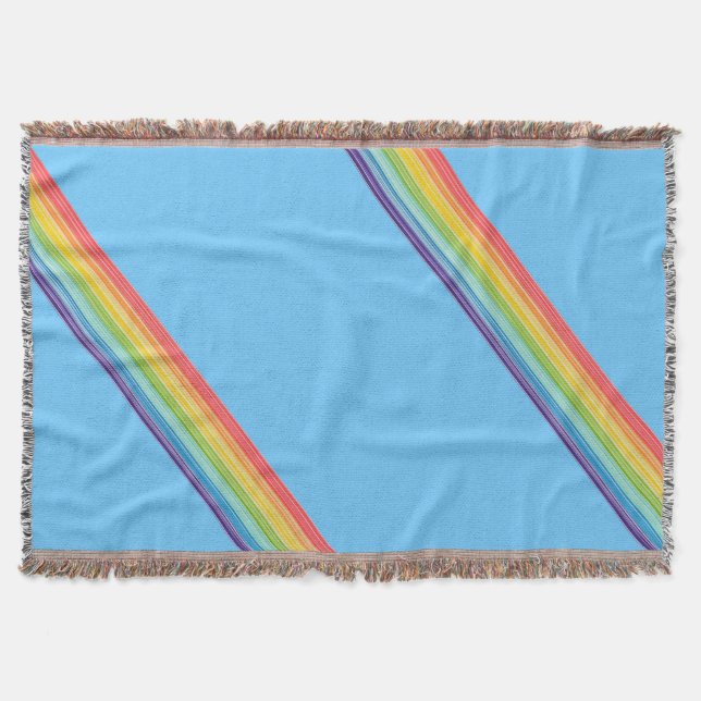 Diagonal regnbåge rand filt (Framsidan)