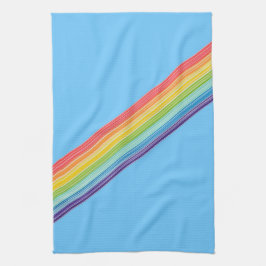 Diagonal regnbåge rand kökshandduk
