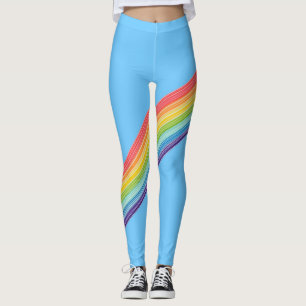 Diagonal regnbåge rand leggings