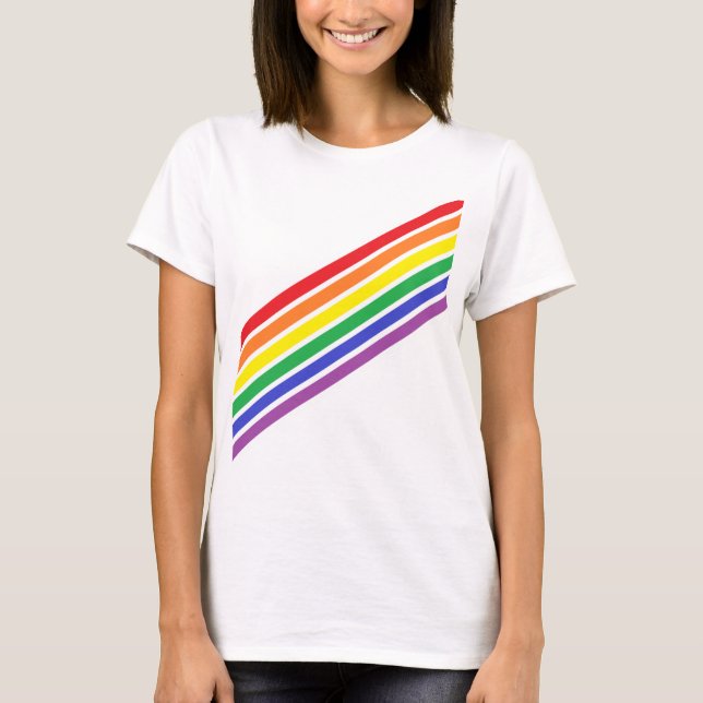 Diagonal regnbågströja t shirt (Framsida)
