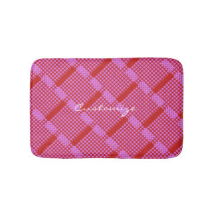 diagonal rosa polka dots Thunder_Cove Badrumsmatta